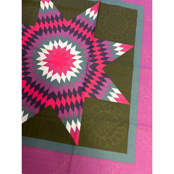 Unbranded Unisex Quilt One Size‎ Green, Teal and Purple, Preowned - Picture 11 of 12